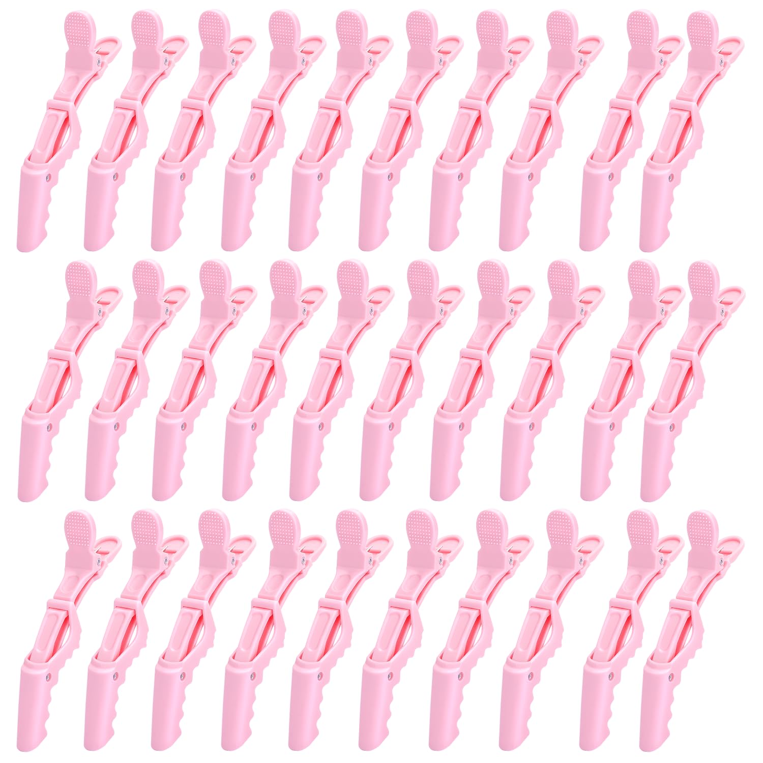 Pinces alligator Rabetly rose à dents larges, pour une tenue fiable lors du coiffage.
