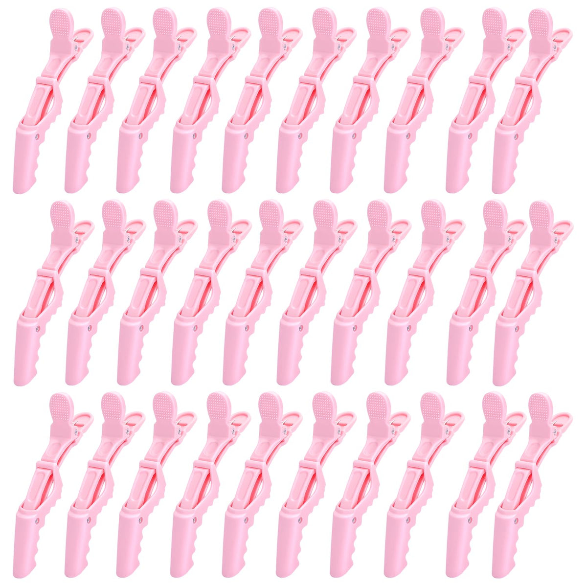 Pinces alligator Rabetly rose à dents larges, pour une tenue fiable lors du coiffage.