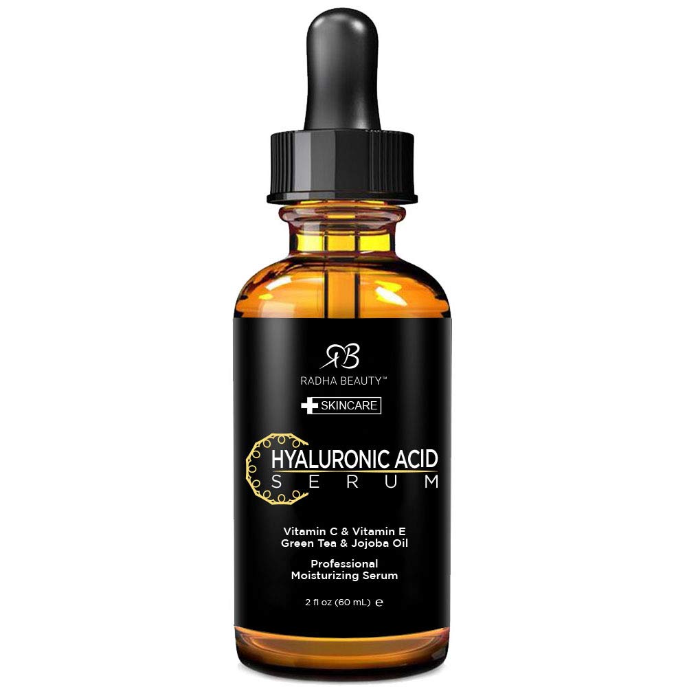 Sérum Hyaluronique Radha Beauty, bouteille: hydratation longue durée pour le visage.