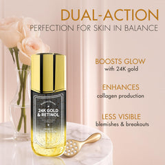 Texture riche du sérum Radiant Beauty 24K Or Retinol pour une peau nourrie.