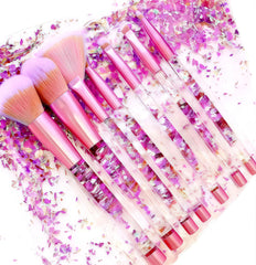 RAEEIKPHZ ensemble pinceaux maquillage étincelant rose, rendu naturel et homogène.