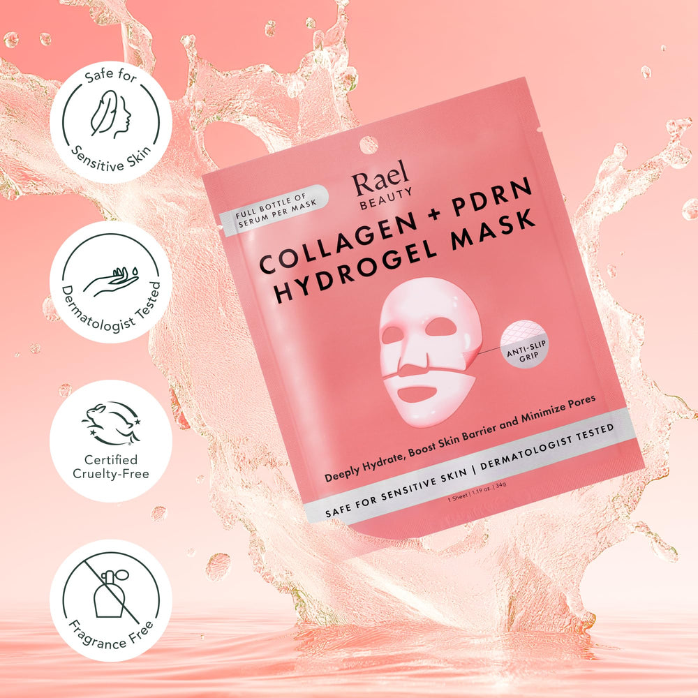 Rael lot de 4 masques hydrogels pour routine hydratante pratique
