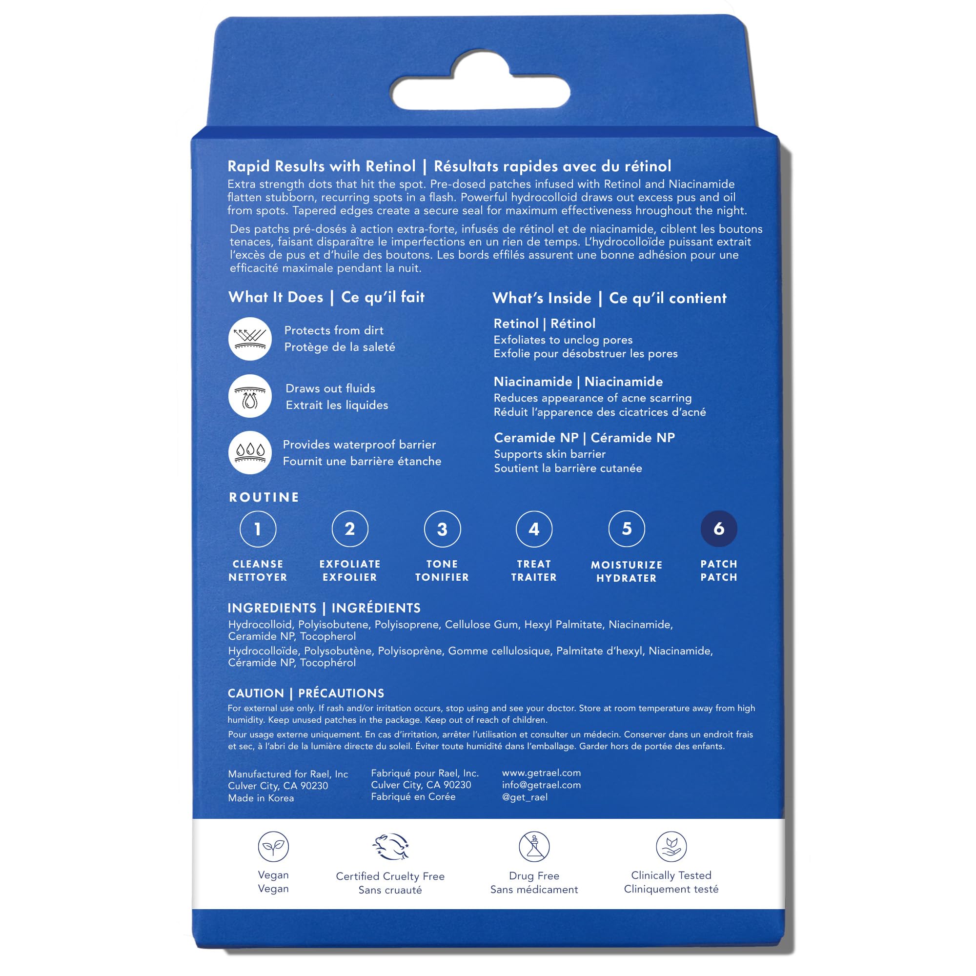 Emballage Rael coffret: présentation pratique et élégante.