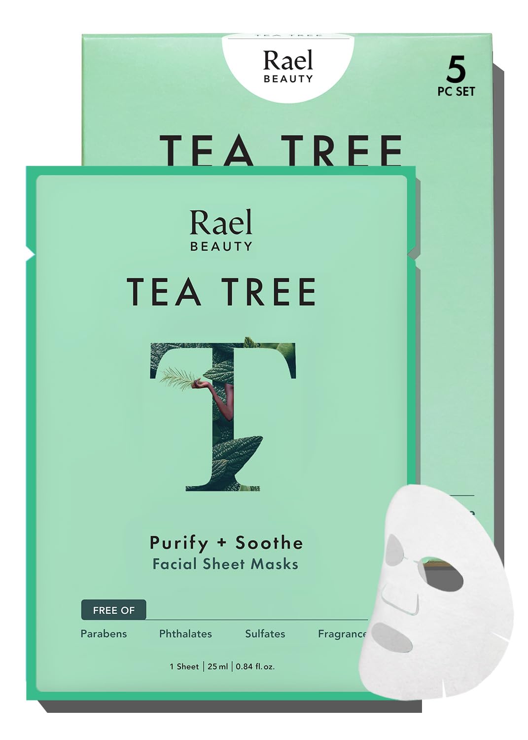 Rael masque arbre à thé en bambou – emballage élégant et purifiant.