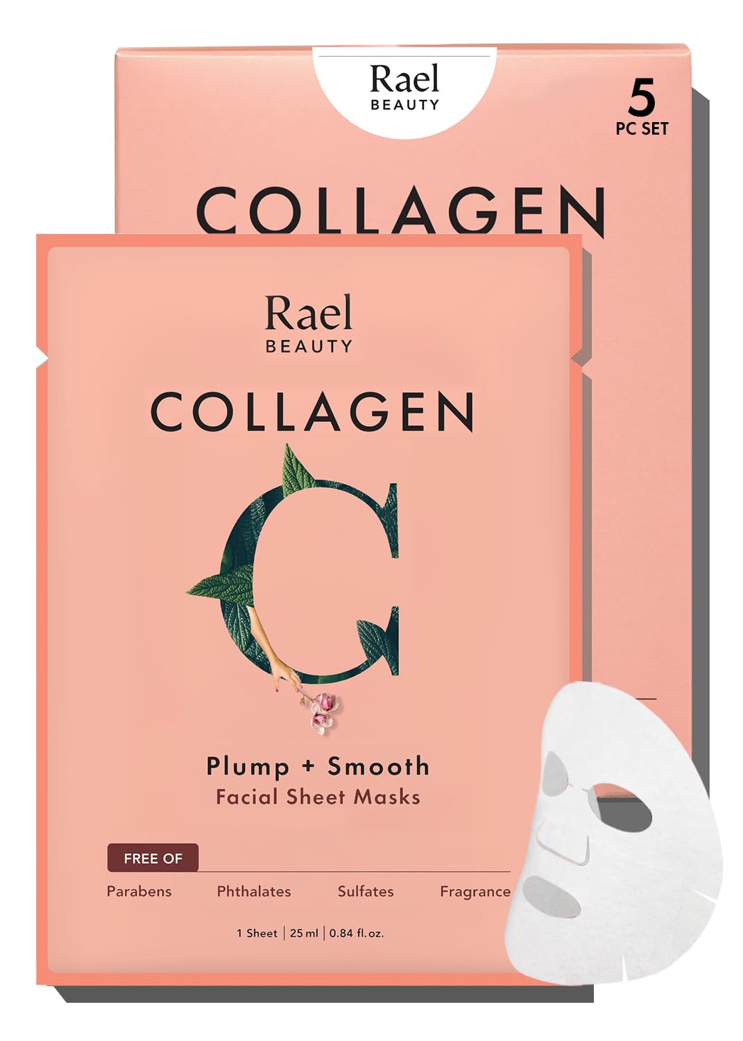 Rael masque visage collagène – feuille bambou, hydratation profonde et douceur