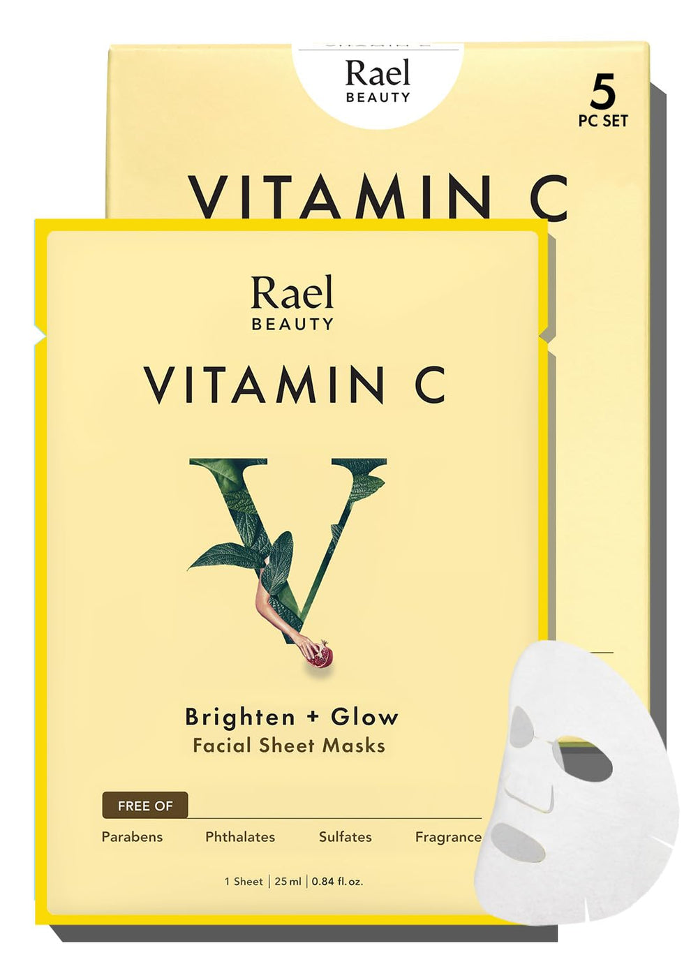 Rael Masque Vitamine C – texture sérum lumineux pour un teint éclatant.