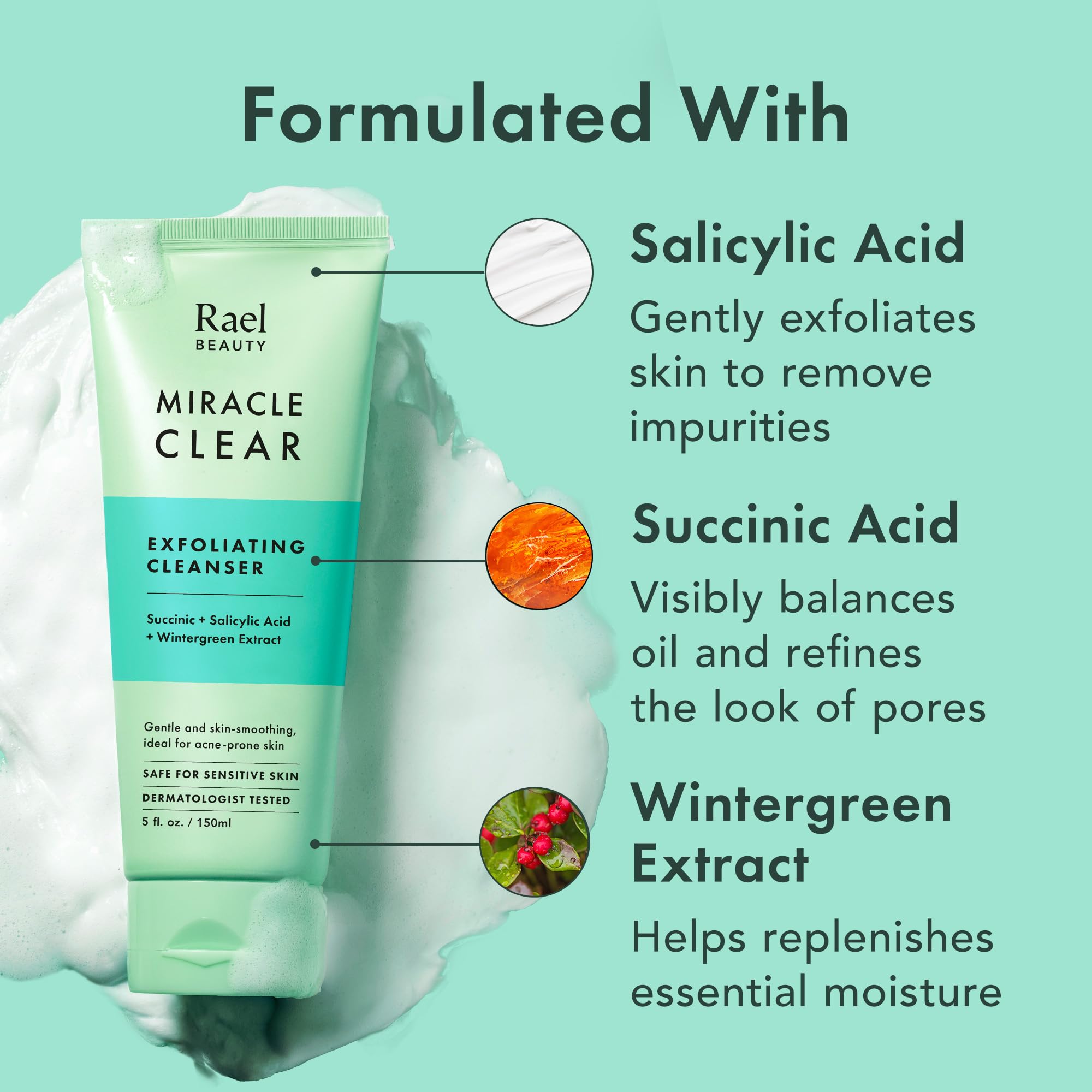 Rael Miracle Clear bouteille-pompe pratique, dose facile pour le nettoyage