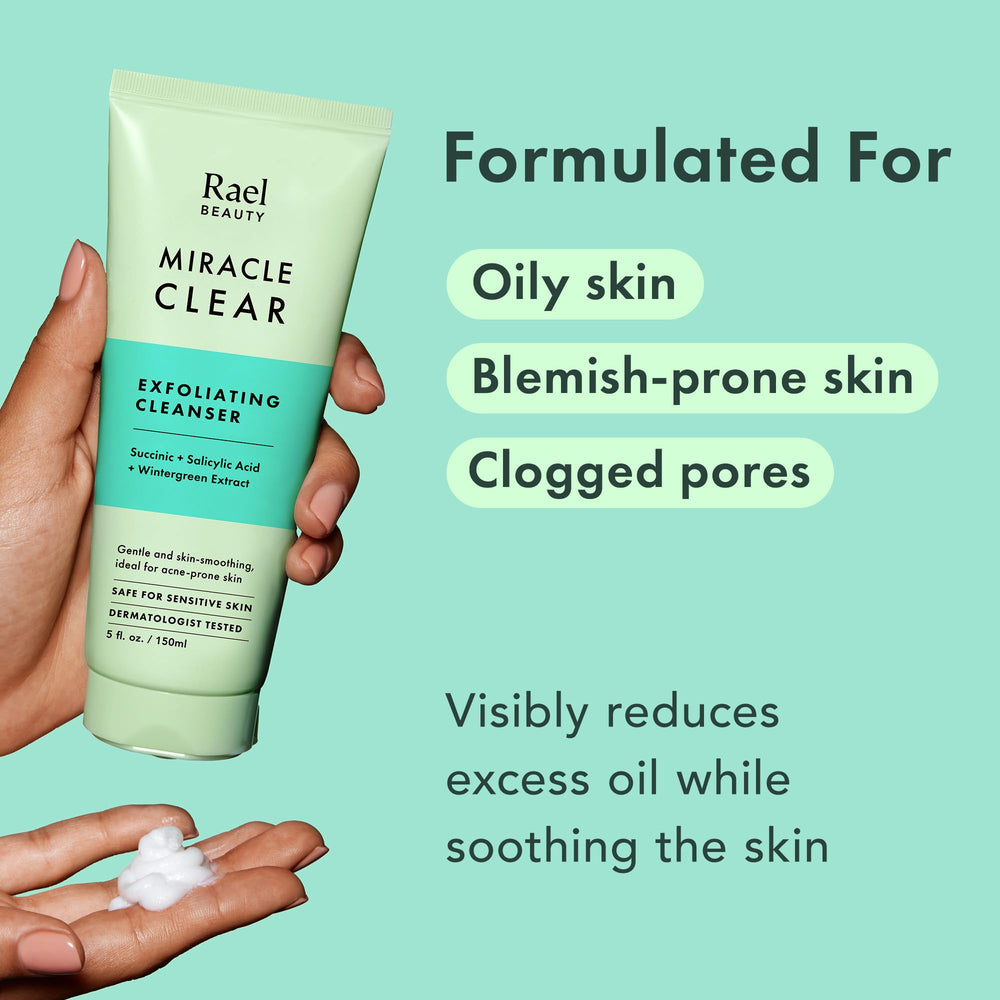 Rael Miracle Clear grains exfoliants visibles, exfolie en douceur pour peau lisse