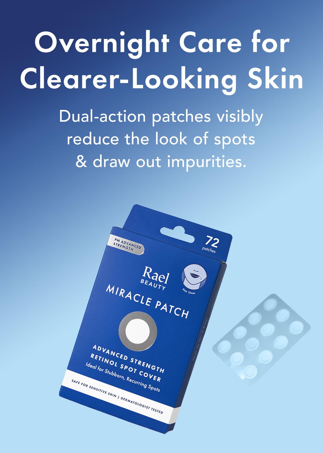 Patch Rael posé sur le visage, application rapide et discrète.