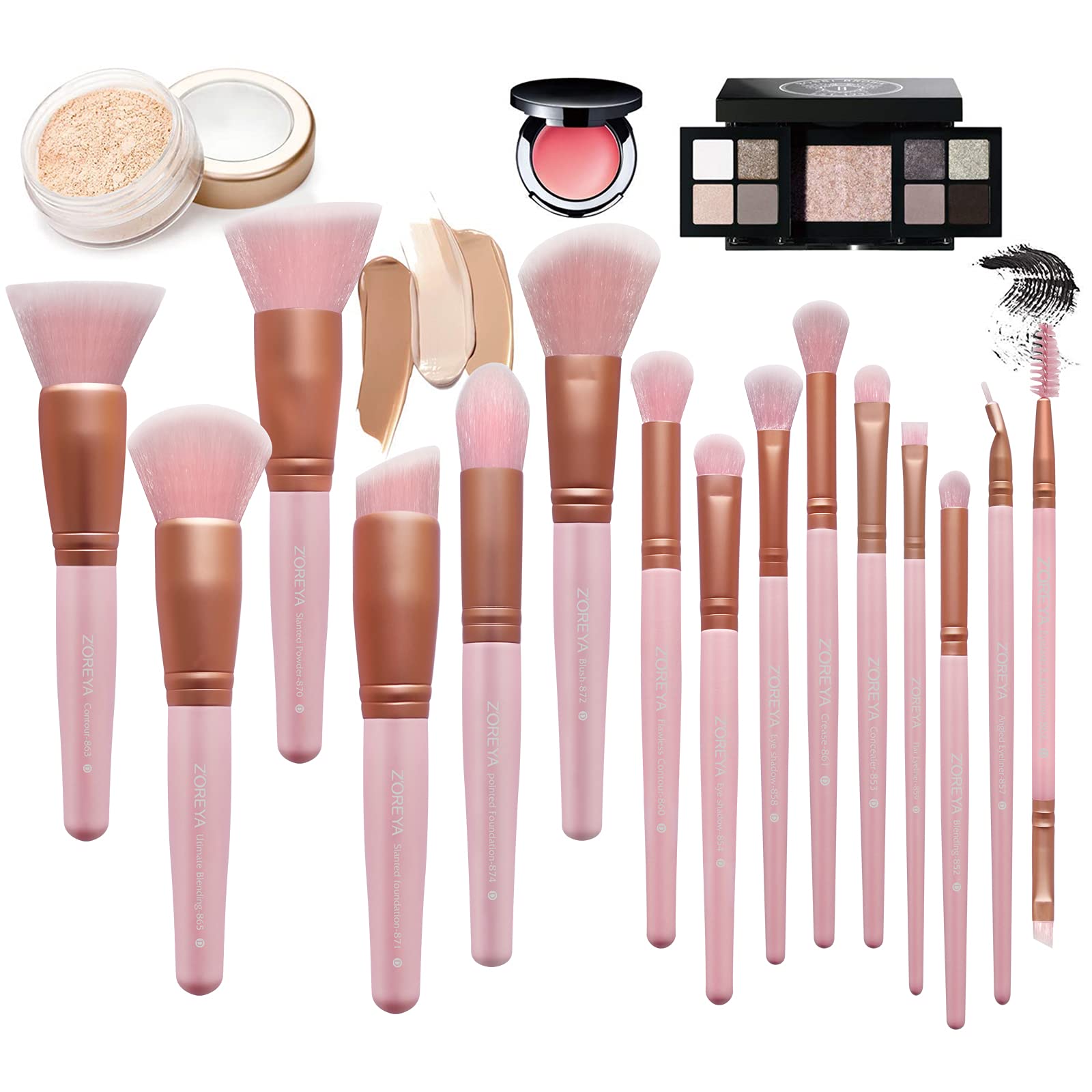 Pinceau poudre et blush ZOREYA, finition naturelle.