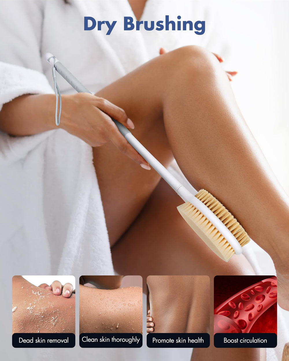 Brosse Rafow avec face douce pour nettoyer les peaux sensibles.