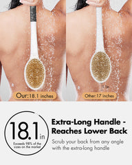 Rafow brosse double-face, poils durs et doux pour exfolier et mousser.