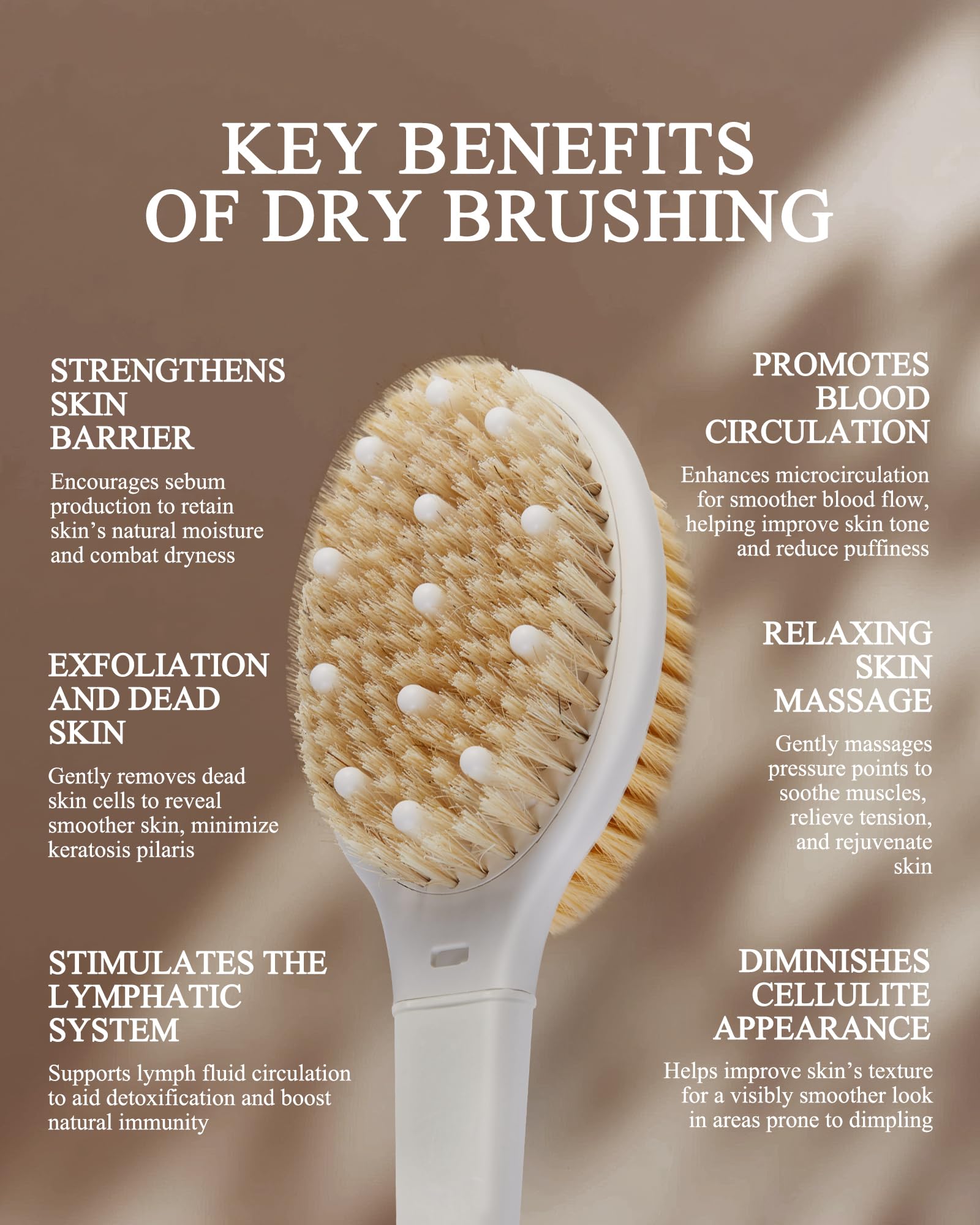 Rafow brosse douche poignee anti-derapante assure une prise sûre