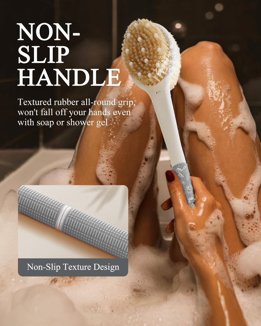 Massage zone-flexibles procure détente et confort pendant la douche.