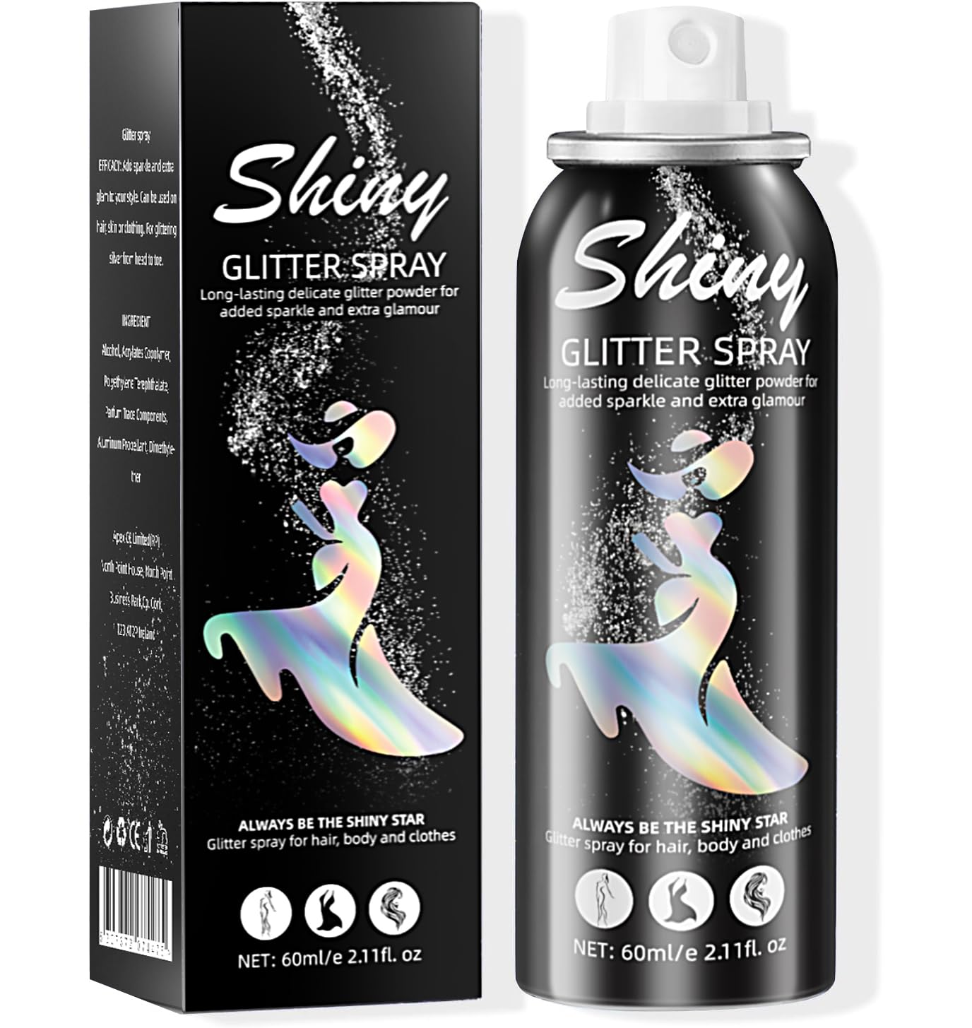 Ragkun paillettes-corps-pulverisateur : brillance durable sur peau pour festival.