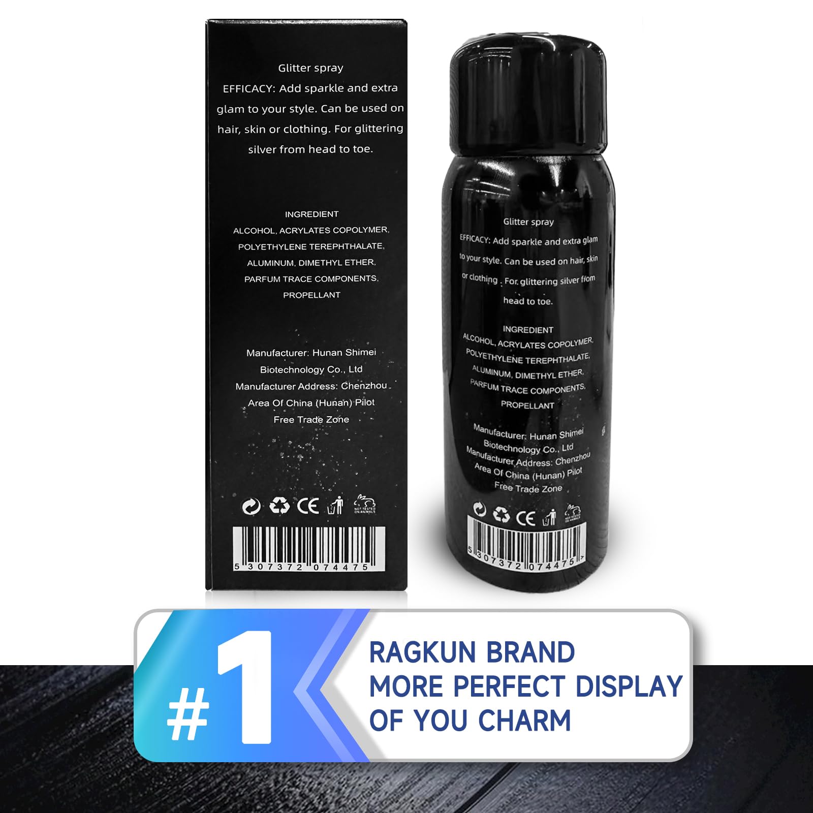 Ragkun-paillettes-lavable-shampoing-eau : se retire facilement avec shampoing et eau.