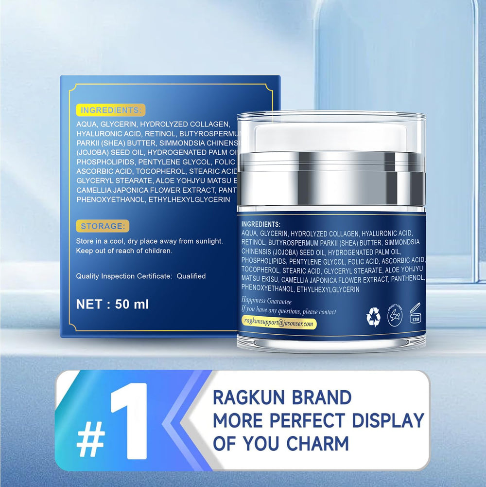 Ragkun Retinol Cream promoting a subtle anti-aging glow on the skin.