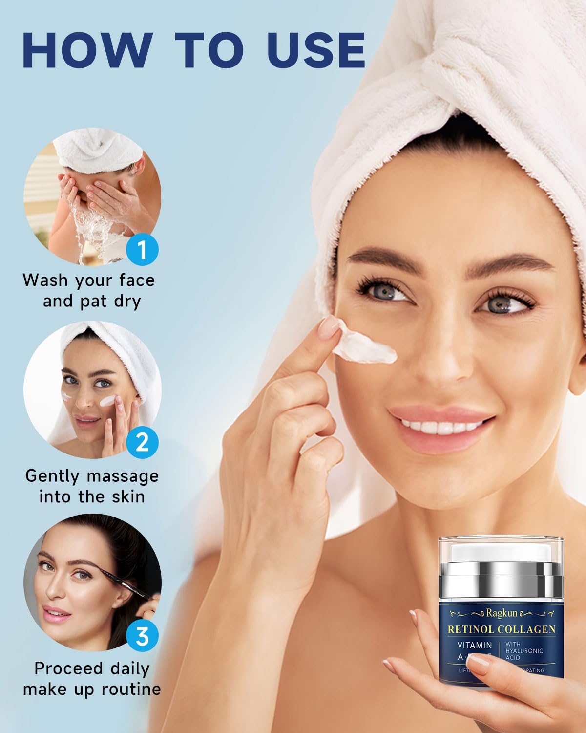 Ragkun Retinol Cream suitable for sensitive skin with gentle formula.