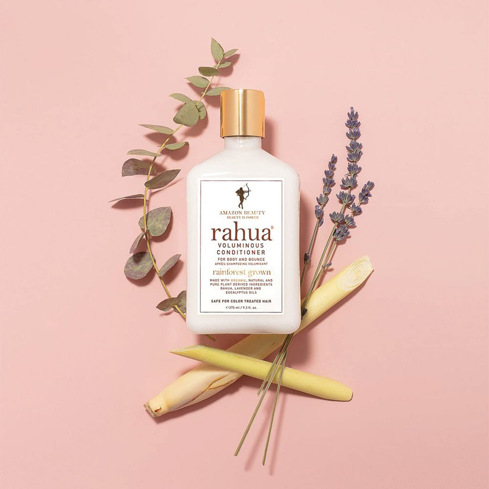 Rahua Conditionneur Volume, étiquette élégante reflétant l’éthique durable.