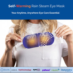 Rain masque yeux chauffant: chaleur humide environ 40 °C pour un confort visuel après le travail.