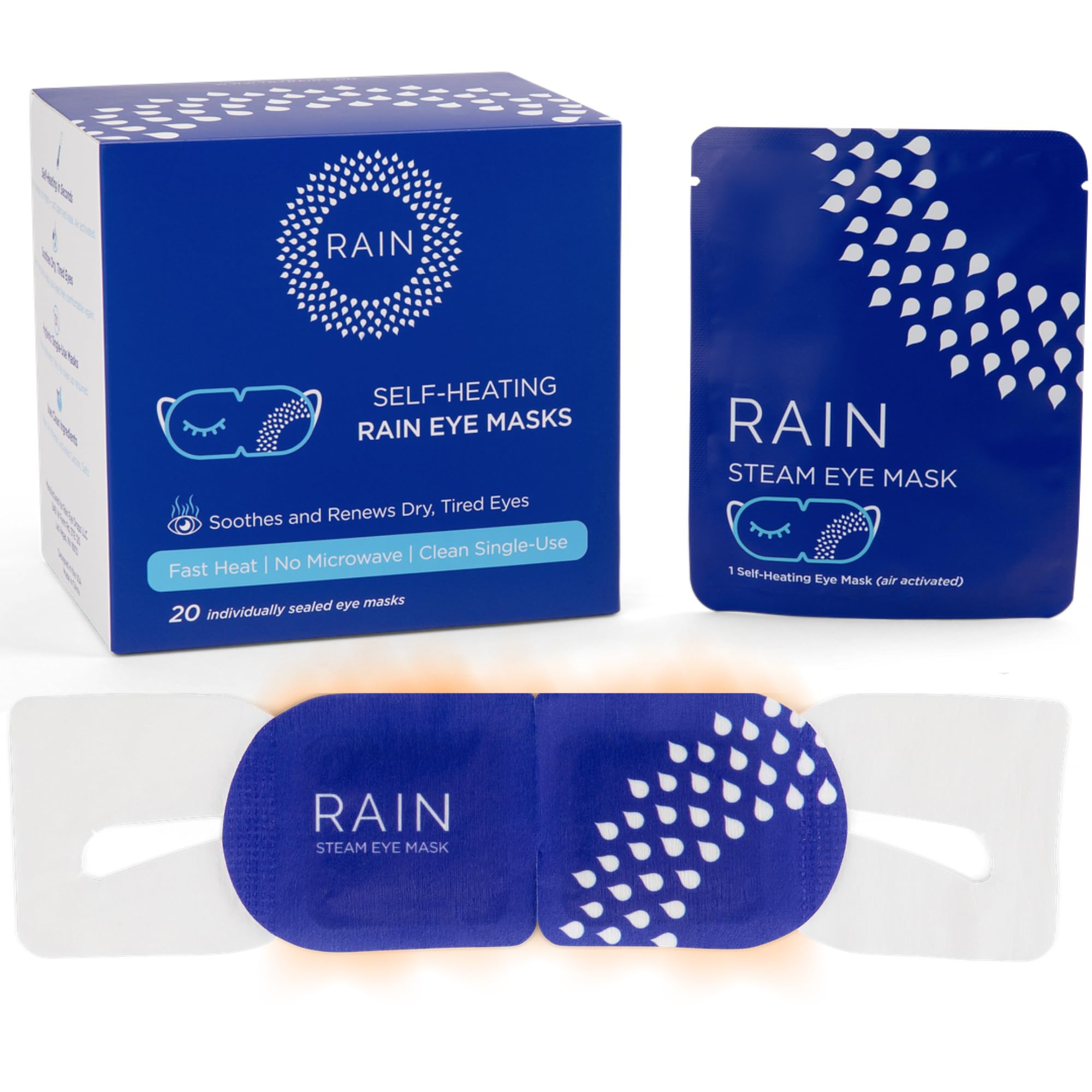 Rain masque yeux chauffant: solution pratique pour les yeux secs et la fatigue oculaire au bureau.
