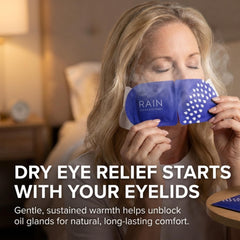 Rain masque yeux chauffant: utilisation nocturne confortable et agréable pour un rituel de détente visuelle.