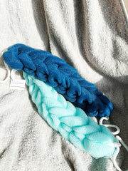 Rainbow Moon ensemble deux eponges bain bleu-vert pour double usage.