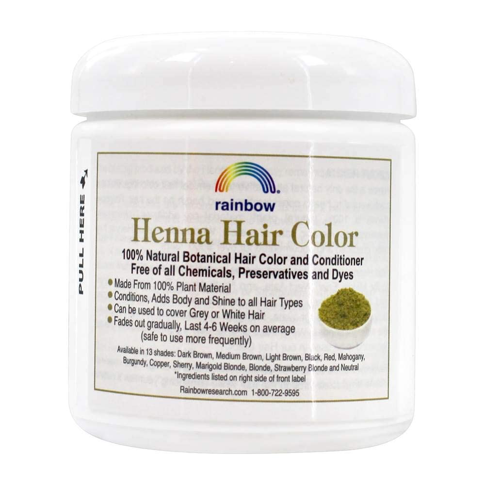 Rainbow Research henné: application capillaire illustrant une texture lisse et un effet couleur