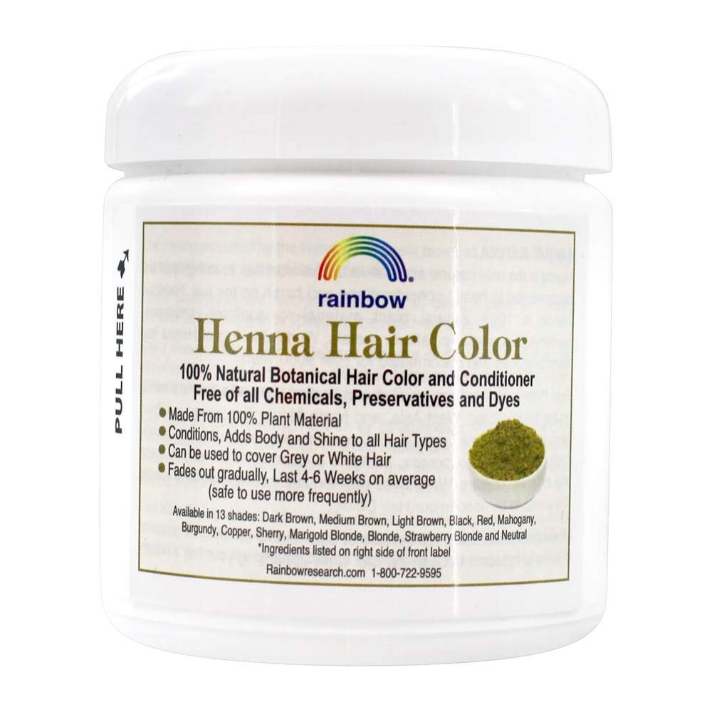 Rainbow Research Henna Fraise Persane : application capillaire naturelle et coloration légère.