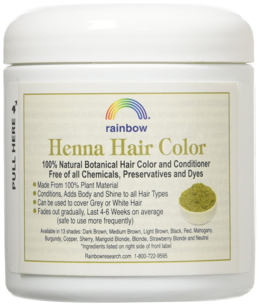 Application du henné persan médium brun noisette Rainbow Research pour coloration naturelle