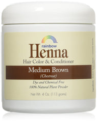 Rainbow Research henné persan médium brun noisette sur emballage, usage pratique et naturel