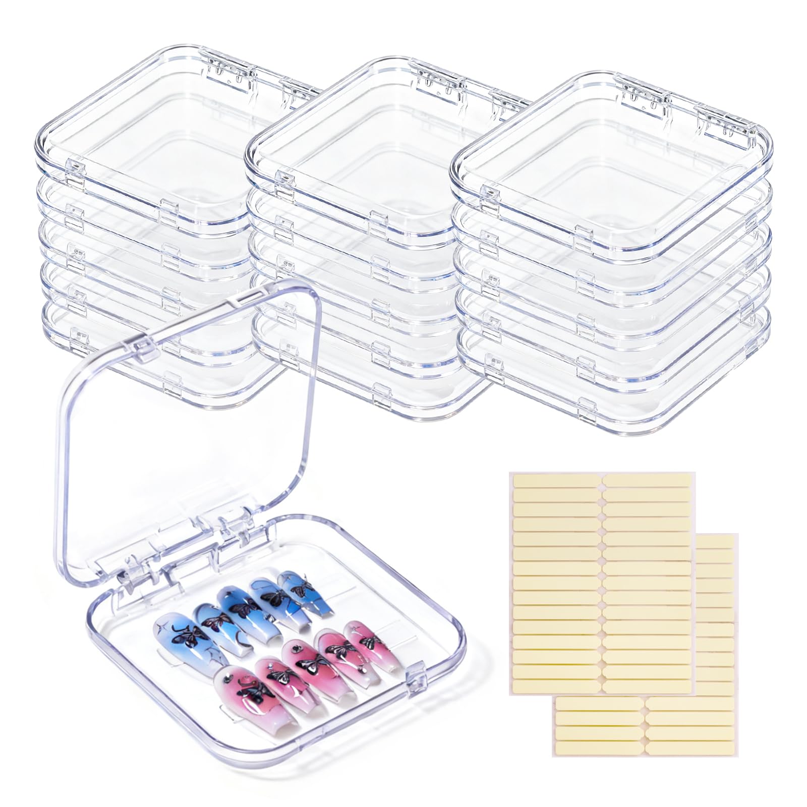 Raisetip boîtes acryliques transparentes pour ongles affichage des designs