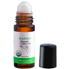 RAJOSEE huile de ricin roll-on en verre 1oz pour peau et cheveux