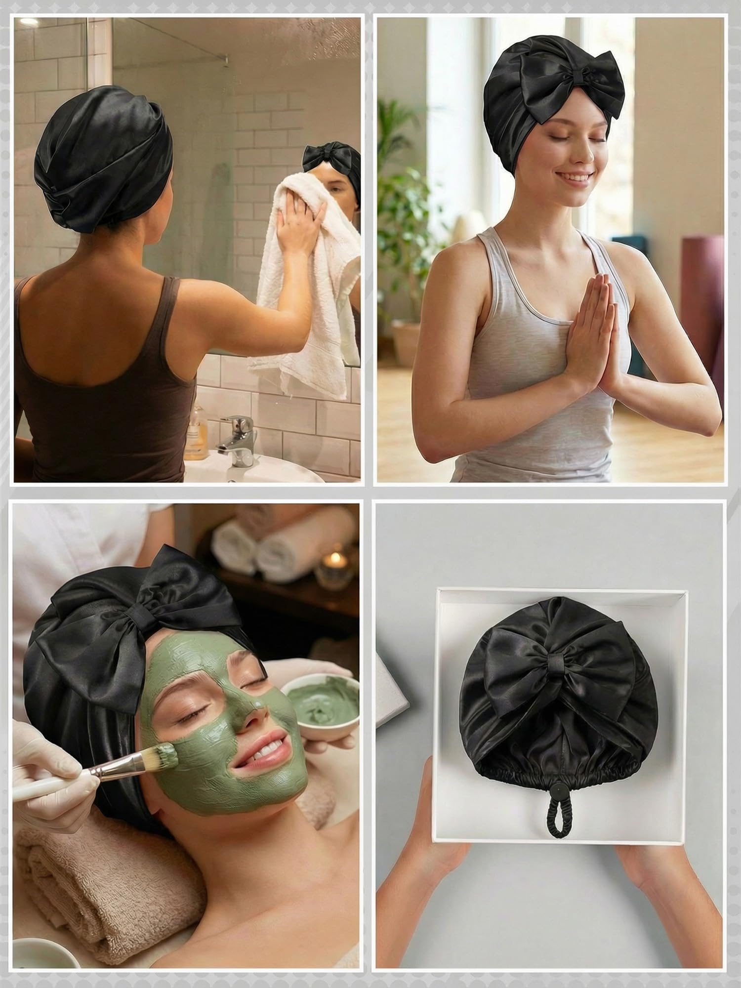 Bonnet Ramede soie noir cadeau parfait pour amis et famille
