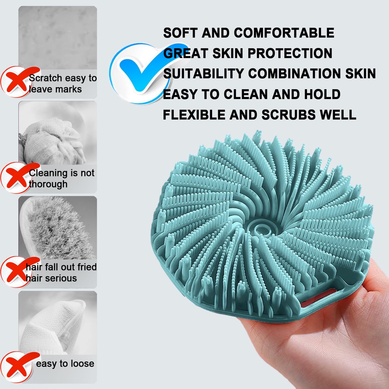 RamPula brosse silicone brins massants pour relaxation musculaire après l'entraînement.