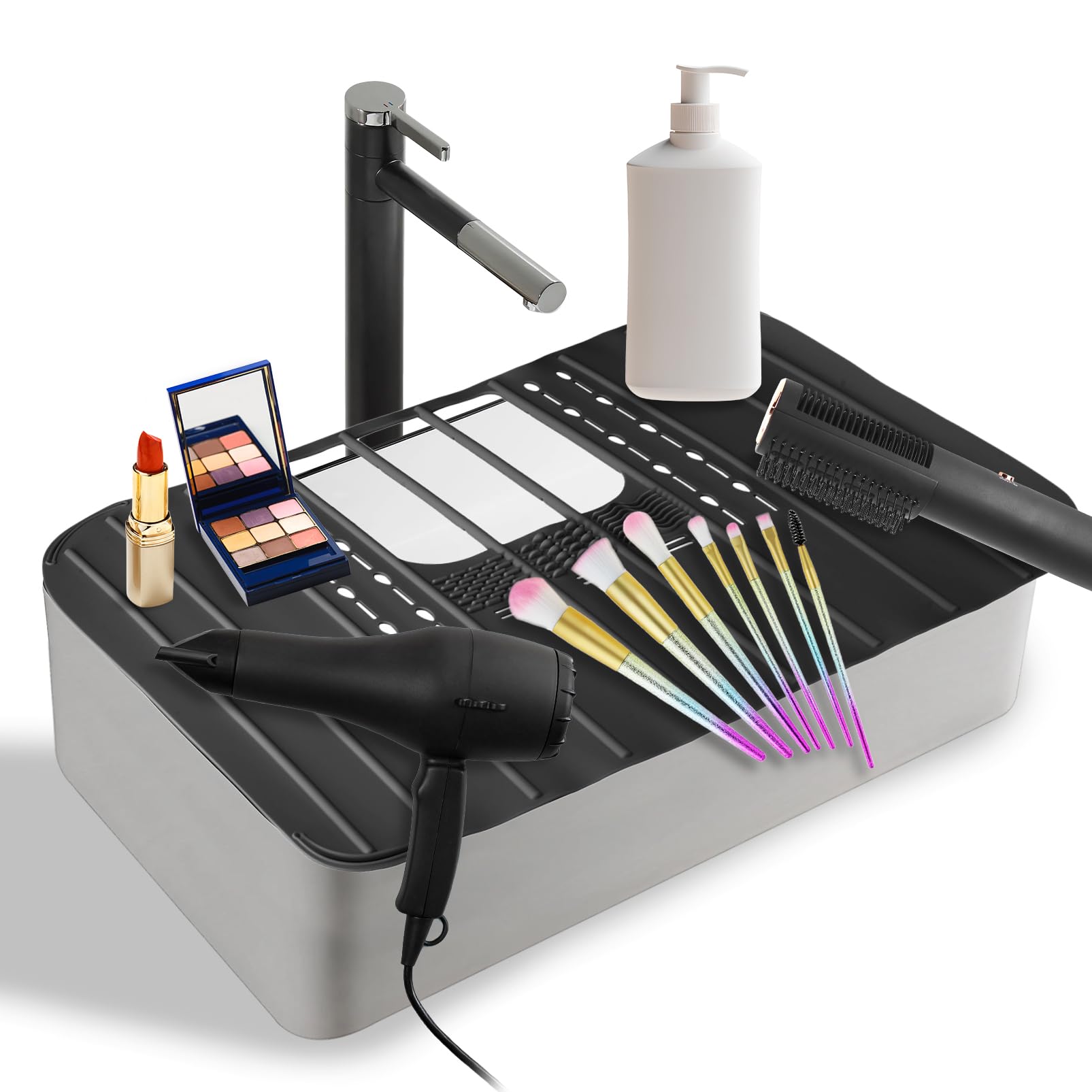 Ranphykx couvre-evier pliable en silicone, économise l’espace sur le comptoir.