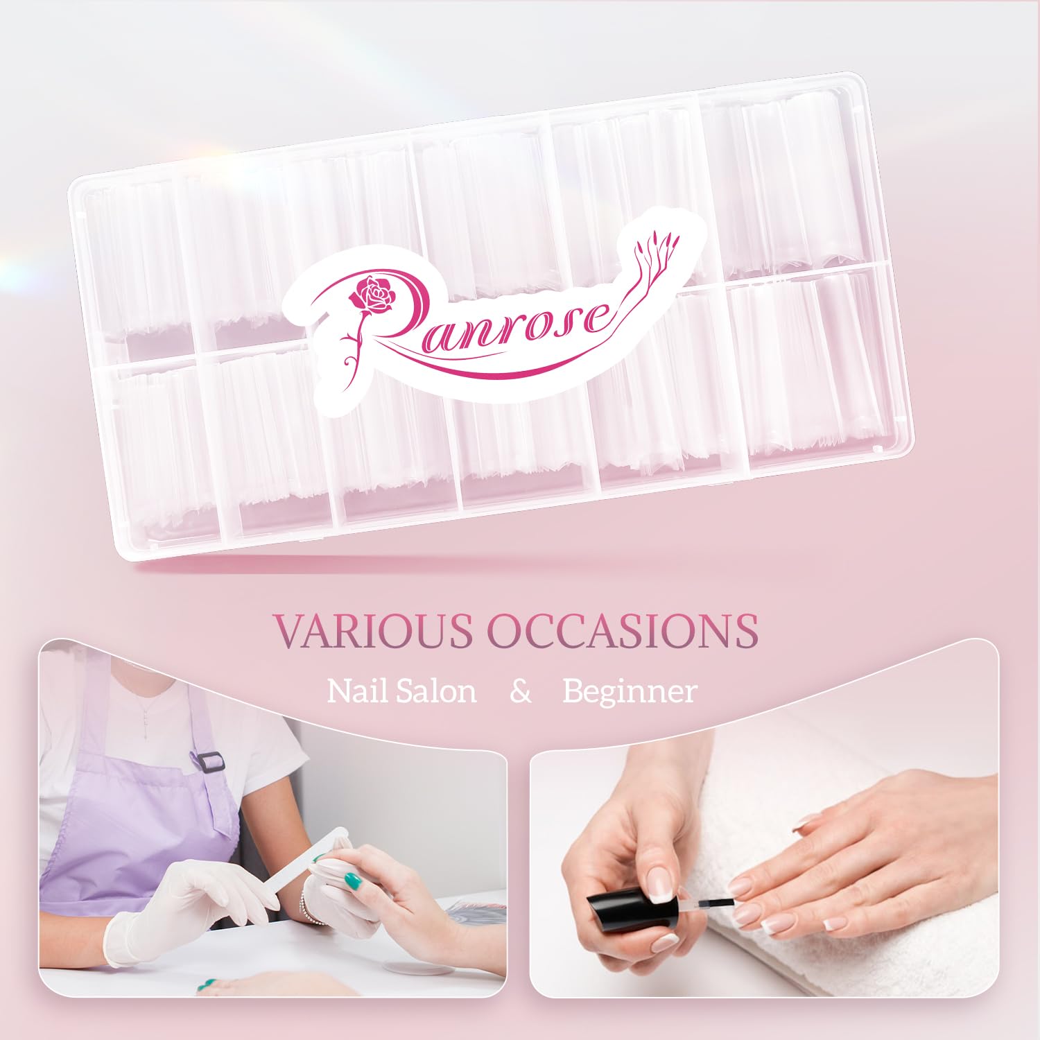 Ranrose emballage soigné facilitant le rangement des ongles.