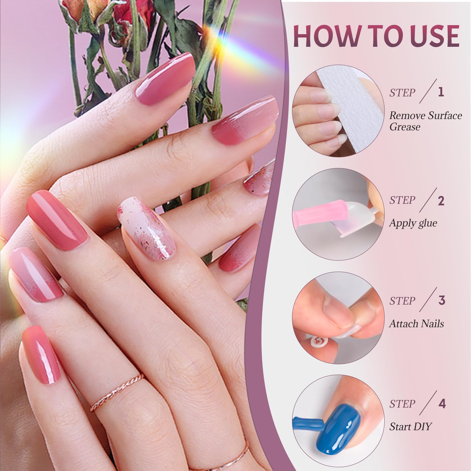 Ranrose facilite le design des ongles grâce à des ongles courts et ovales adaptés