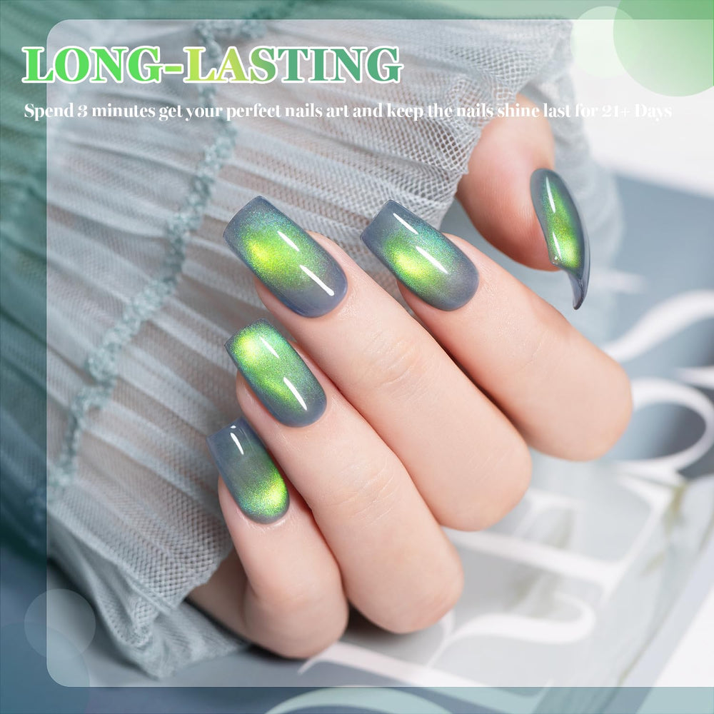 Tige magnétique incluse pour créer l’effet œil-de-chat sur vos ongles.