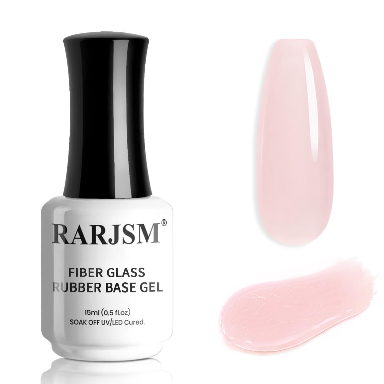 RARJSM base gel nude rose pale en bouteille, base neutre pour ongles