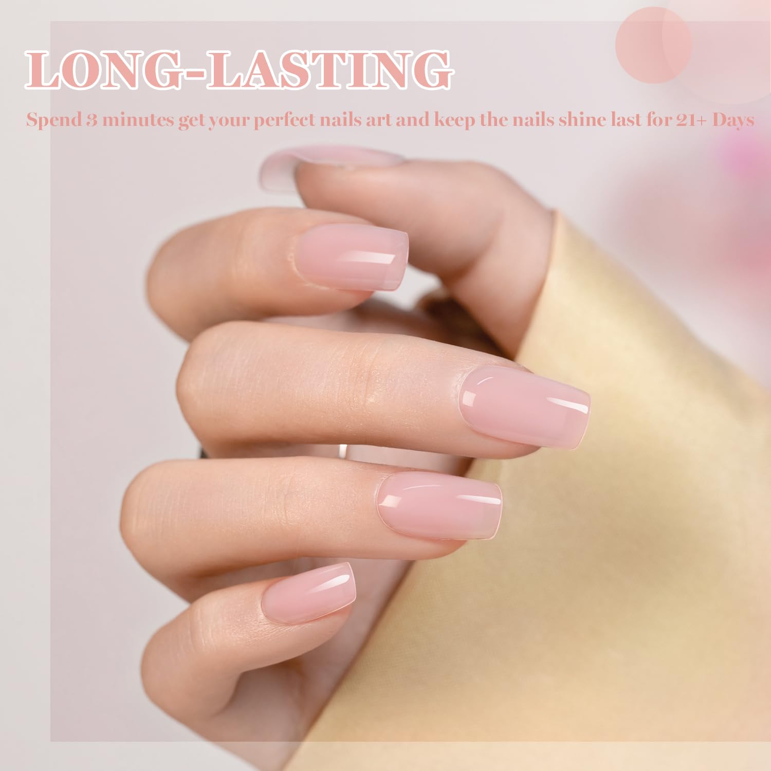 RARJSM base gel nude rose pale pinceau facile pour application précise