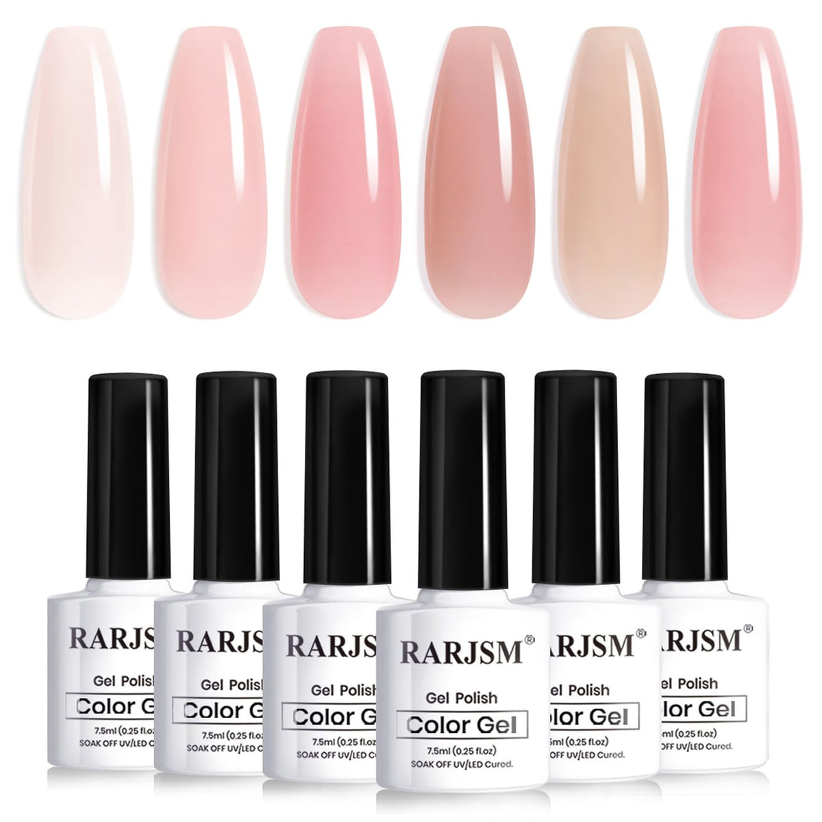 RARJSM ensemble de bouteilles vernis gel nude crème pour une manucure naturelle