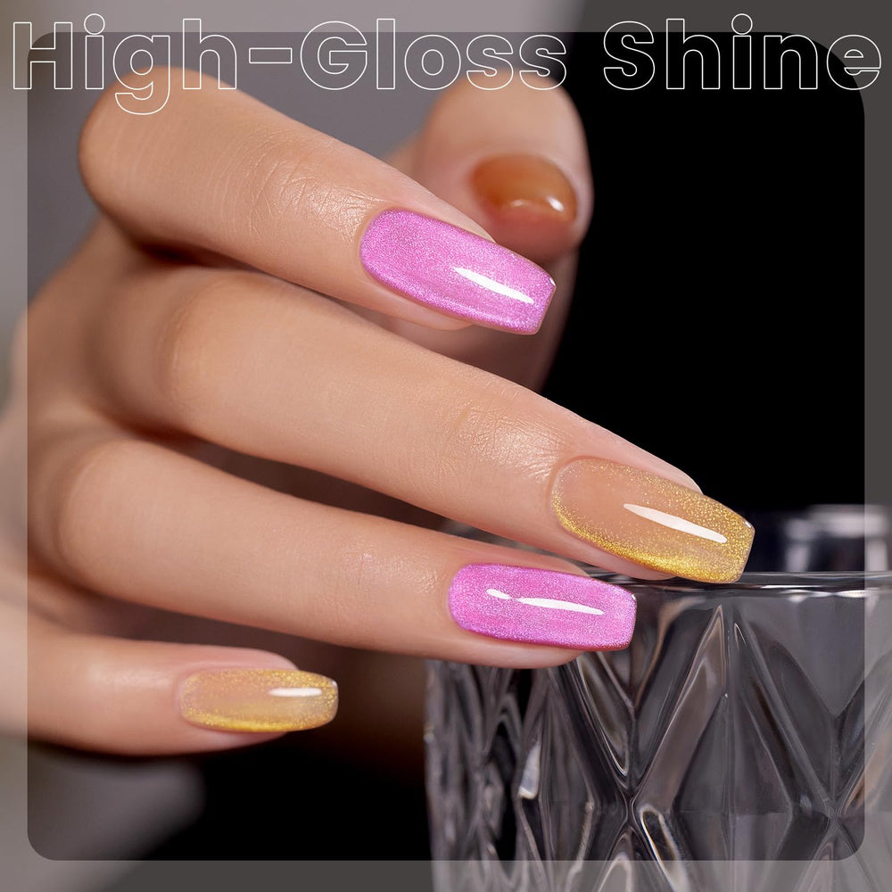 RARJSM vernis gel œil-de-chat en flacons de 7,5 ml, couleur riche et éclat métallique.