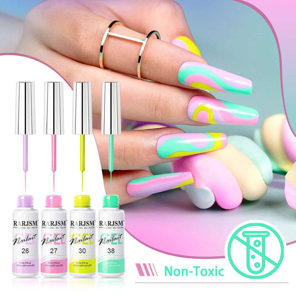 RARJSM Gel Art – détail pinceau fin pour motifs délicats