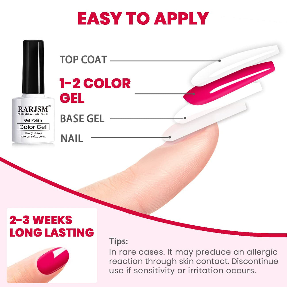 Vernis gel RARJSM cerise douce pour un style chic et moderne