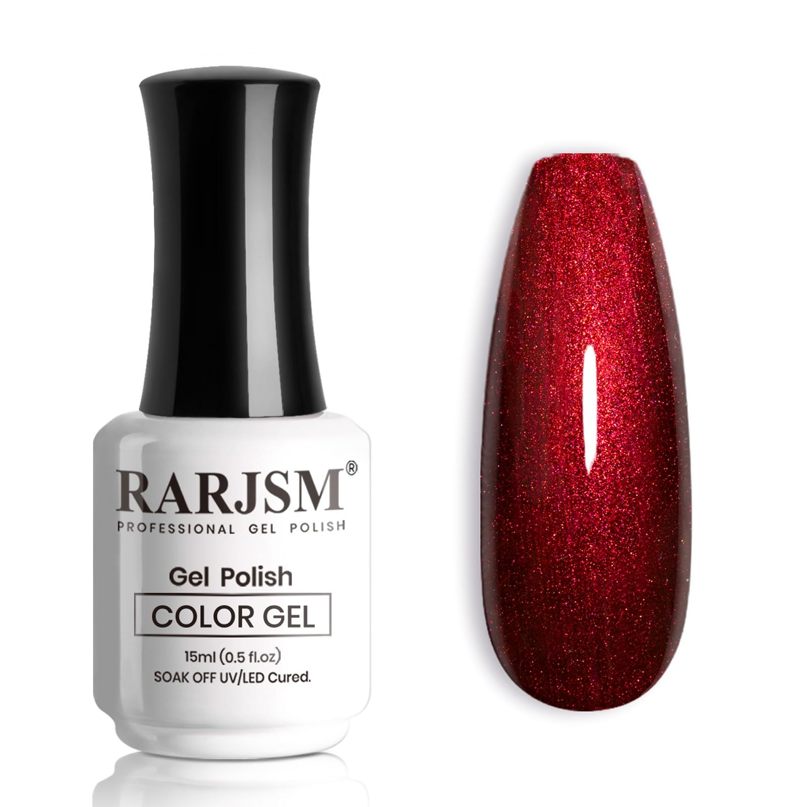 RARJSM Chameleon vernis gel noir-rouge sur ongles, couleur changeante et brillante