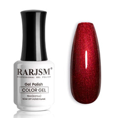 RARJSM Chameleon vernis gel noir-rouge sur ongles, couleur changeante et brillante