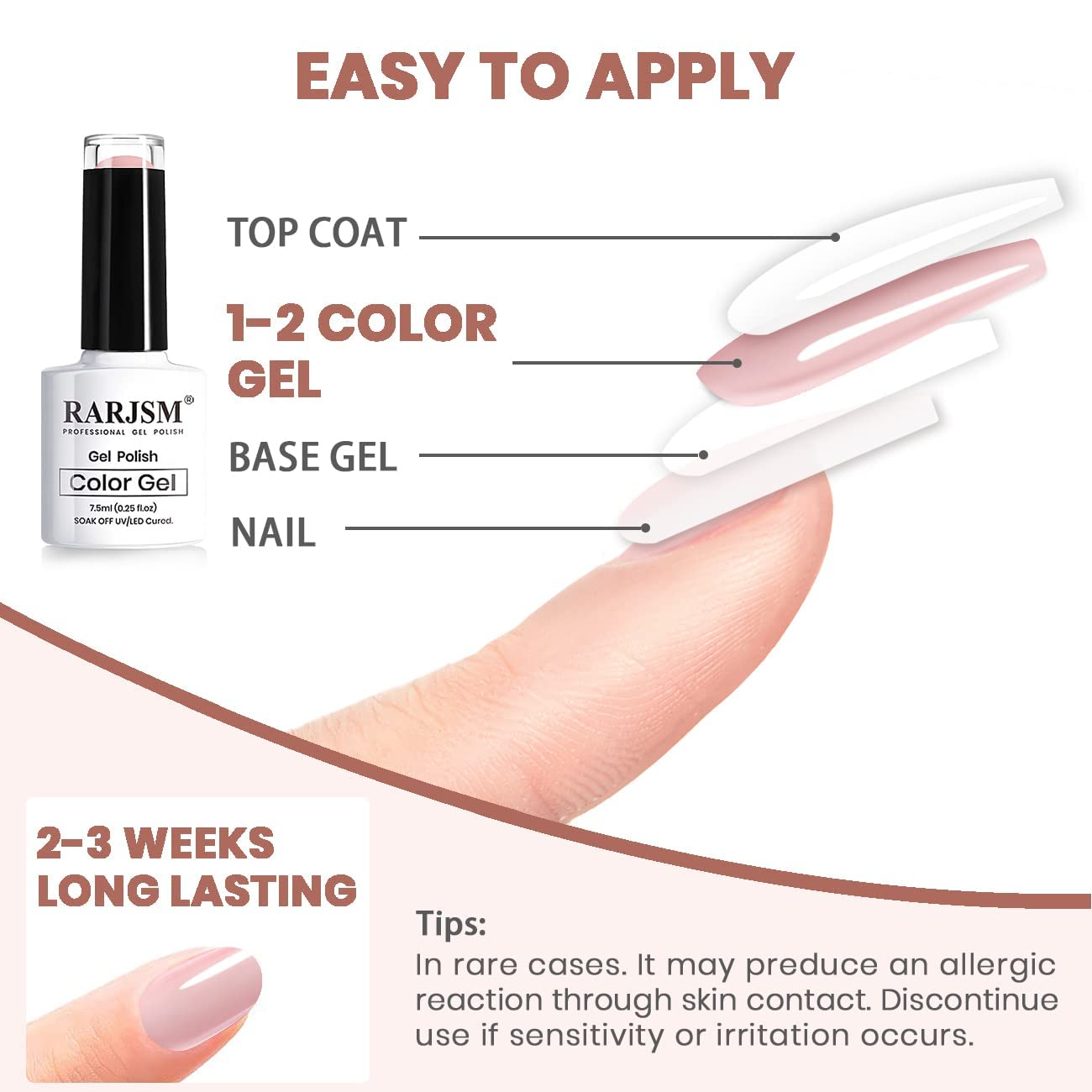Vernis gel RARJSM coffret 6 bouteilles pour créer plusieurs looks chez soi.