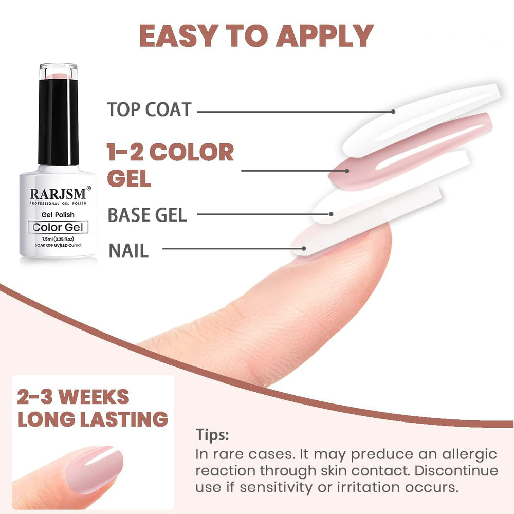 Vernis gel RARJSM coffret 6 bouteilles pour créer plusieurs looks chez soi.