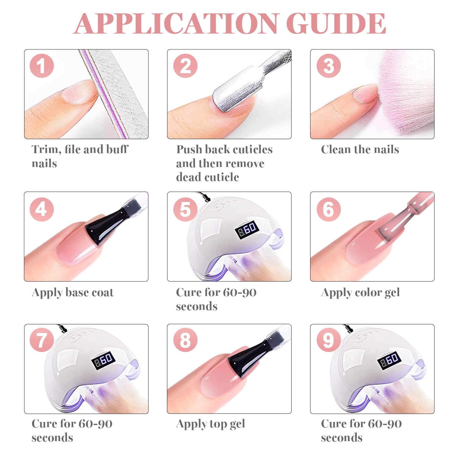 RARJSM coffret vernis gel nude prêt à l'emploi